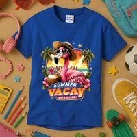 Summer Vacay Loading Hello Summer Cute Flamingo Family Trip Gift Kids T-Shirt thumb 3