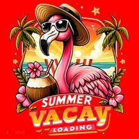 Summer Vacay Loading Hello Summer Cute Flamingo Family Trip Gift Santa Hat thumb 1