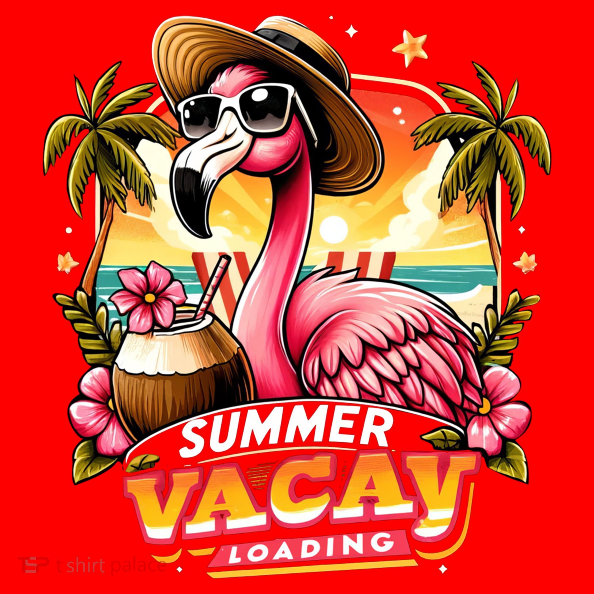 Summer Vacay Loading Hello Summer Cute Flamingo Family Trip Gift Santa Hat