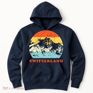 Switzerland Vintage Mountains Swiss Souvenir Gift Hoodie