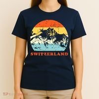 Switzerland Vintage Mountains Swiss Souvenir Gift T-Shirt thumb 4