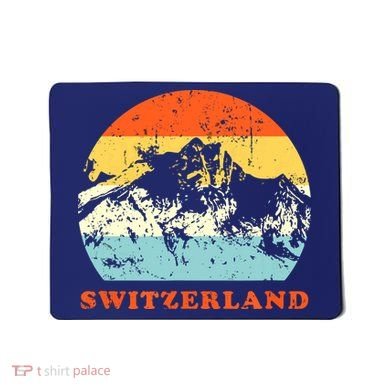 Switzerland Vintage Mountains Swiss Souvenir Gift Mousepad