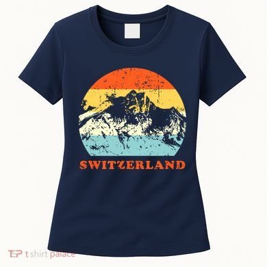 Switzerland Vintage Mountains Swiss Souvenir Gift Women's T-Shirt