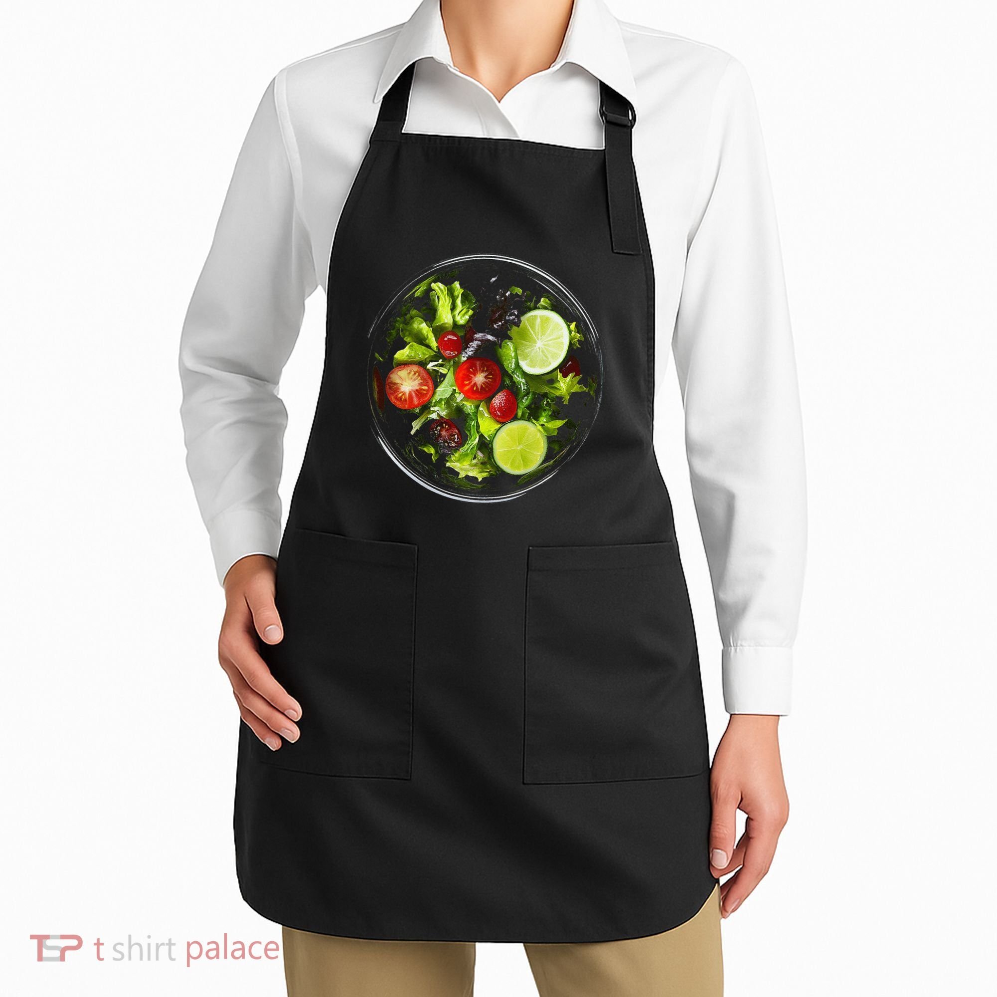 Saladkit Vegetable Motif Illustration Salad Kit Apron