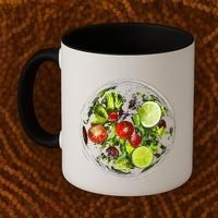 Saladkit Vegetable Motif Illustration Salad Kit Coffee Mug thumb 2