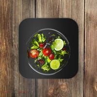 Saladkit Vegetable Motif Illustration Salad Kit Coaster thumb 0