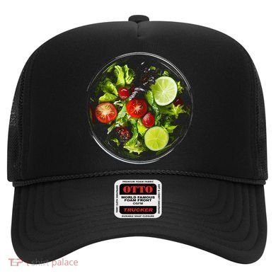Saladkit Vegetable Motif Illustration Salad Kit Hat