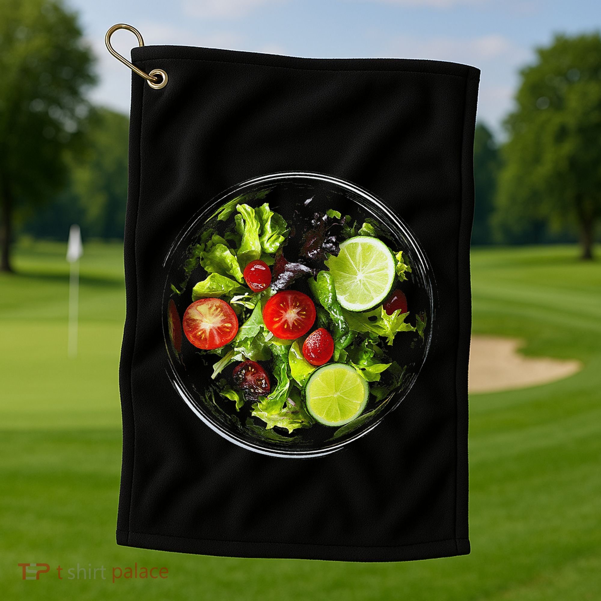 Saladkit Vegetable Motif Illustration Salad Kit Golf Towel