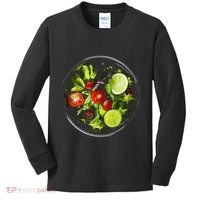 Saladkit Vegetable Motif Illustration Salad Kit Kids Long Sleeve Shirt thumb 0