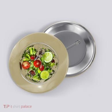 Saladkit Vegetable Motif Illustration Salad Kit Button