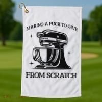 Sarcastic Vulgar Making A Fuck To Give Golf Towel thumb 1