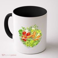 Saladkit Vegetable Motif Illustration Salad Kit Coffee Mug thumb 0