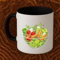 Saladkit Vegetable Motif Illustration Salad Kit Coffee Mug thumb 2