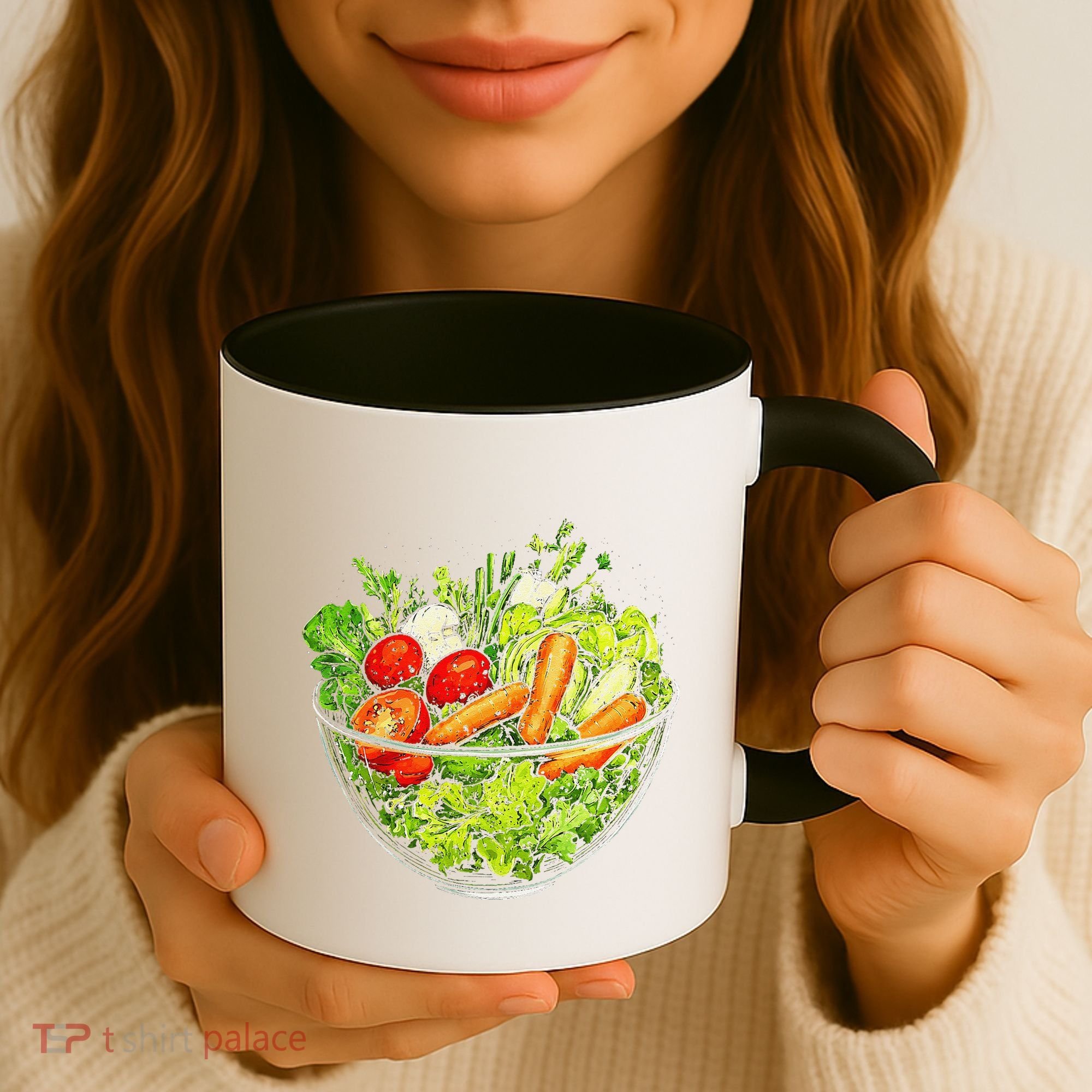 Saladkit Vegetable Motif Illustration Salad Kit Coffee Mug