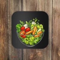 Saladkit Vegetable Motif Illustration Salad Kit Coaster thumb 0