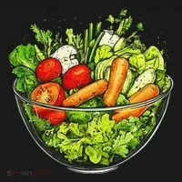 Saladkit Vegetable Motif Illustration Salad Kit Ornament thumb 1
