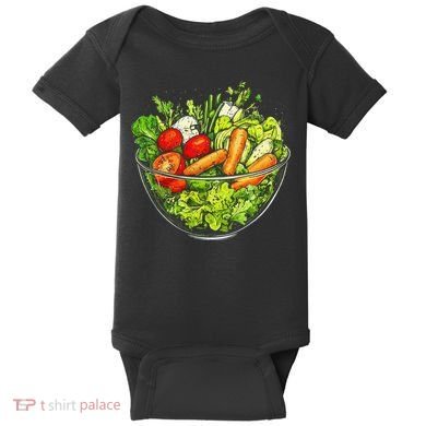 Saladkit Vegetable Motif Illustration Salad Kit Baby Bodysuit