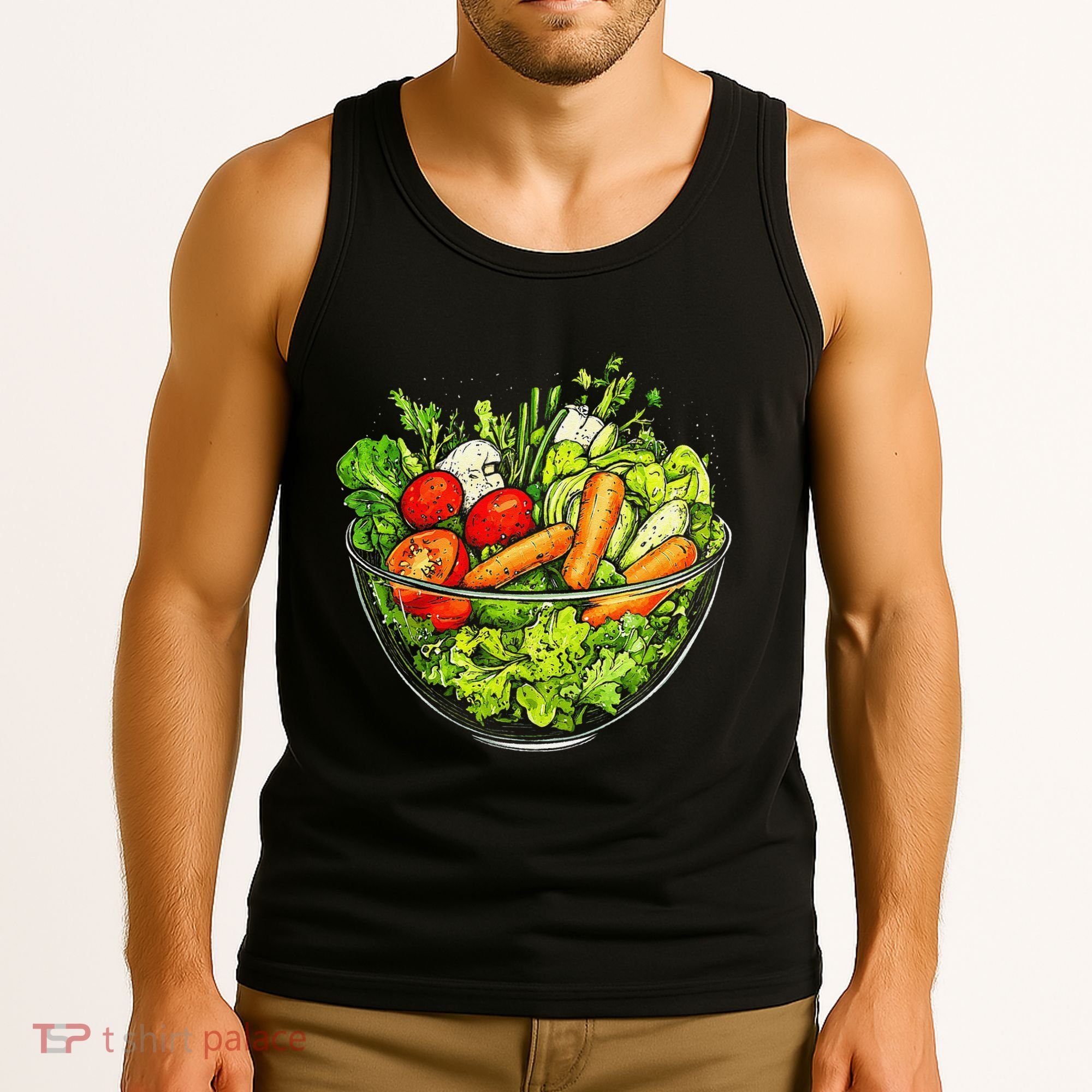 Saladkit Vegetable Motif Illustration Salad Kit Tank Top