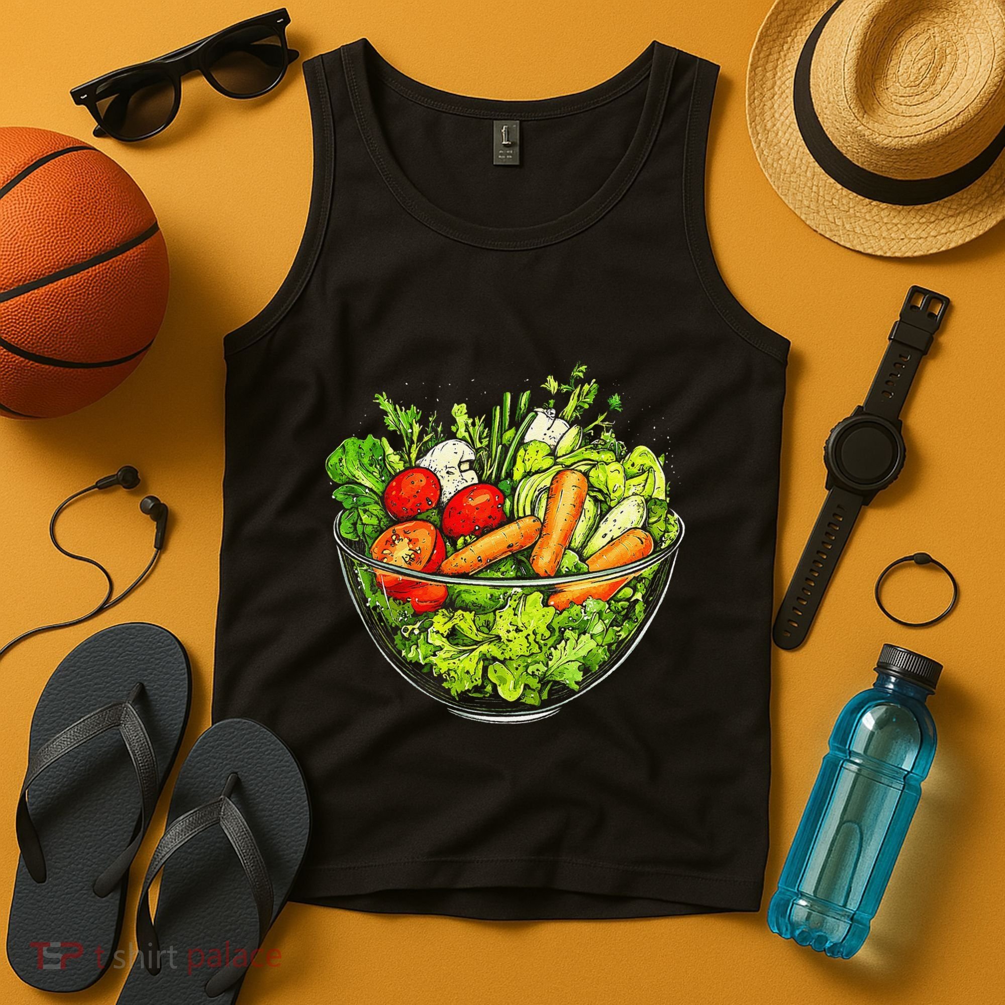 Saladkit Vegetable Motif Illustration Salad Kit Tank Top