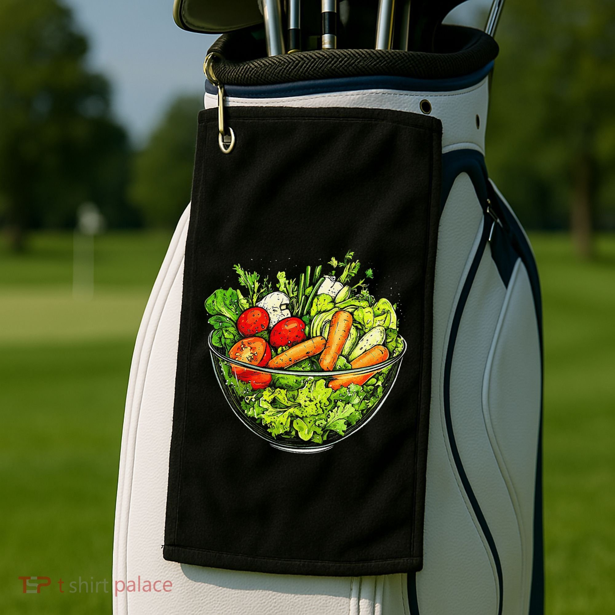 Saladkit Vegetable Motif Illustration Salad Kit Golf Towel