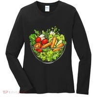 Saladkit Vegetable Motif Illustration Salad Kit Women's Long Sleeve Shirt thumb 0