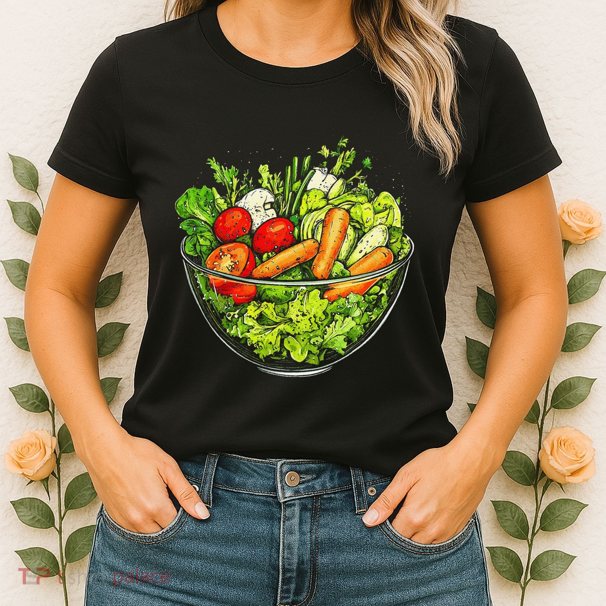 Saladkit Vegetable Motif Illustration Salad Kit Women's T-Shirt