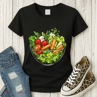 Saladkit Vegetable Motif Illustration Salad Kit Women's T-Shirt thumb 3