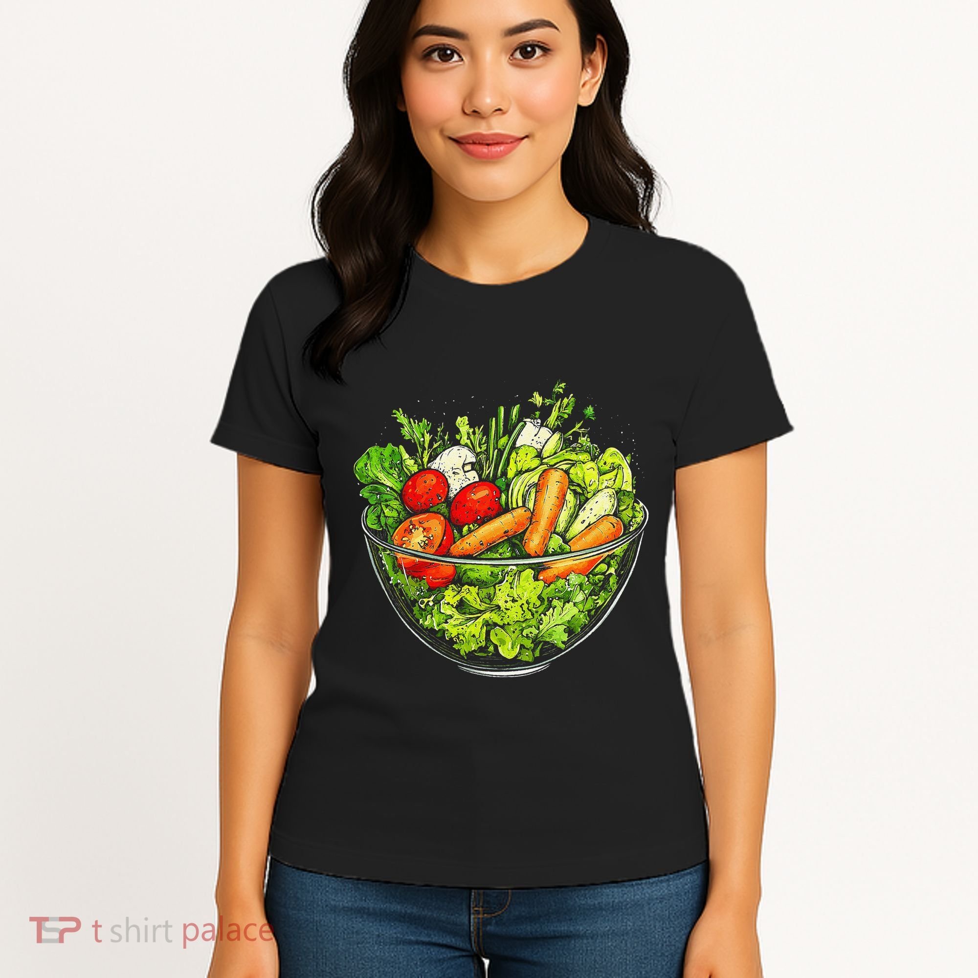 Saladkit Vegetable Motif Illustration Salad Kit Women's T-Shirt