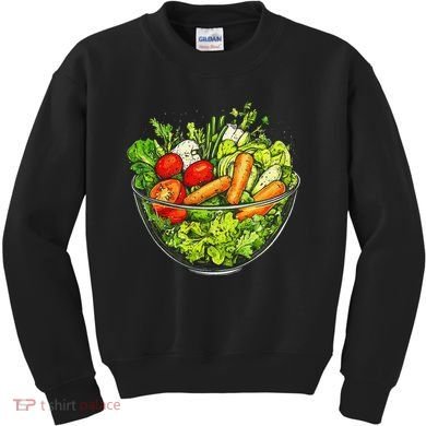 Saladkit Vegetable Motif Illustration Salad Kit Kids Sweatshirt