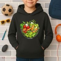 Saladkit Vegetable Motif Illustration Salad Kit Kids Hoodie thumb 2