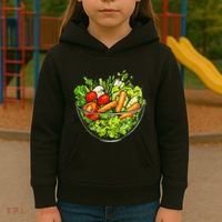 Saladkit Vegetable Motif Illustration Salad Kit Kids Hoodie thumb 3