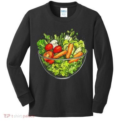 Saladkit Vegetable Motif Illustration Salad Kit Kids Long Sleeve Shirt