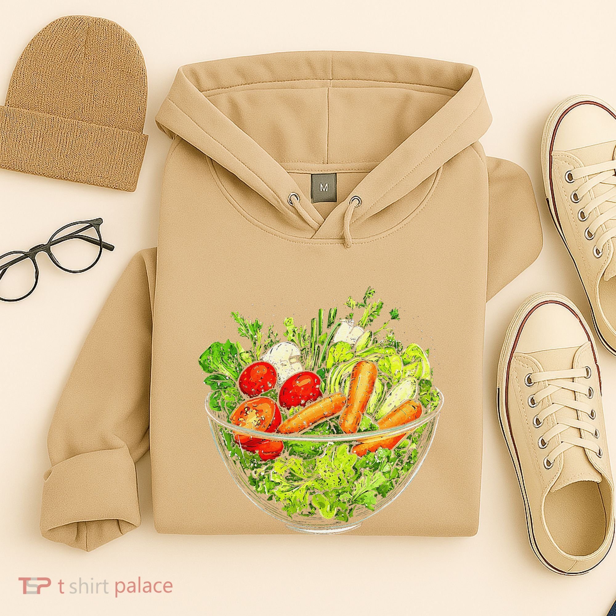 Saladkit Vegetable Motif Illustration Salad Kit Hoodie