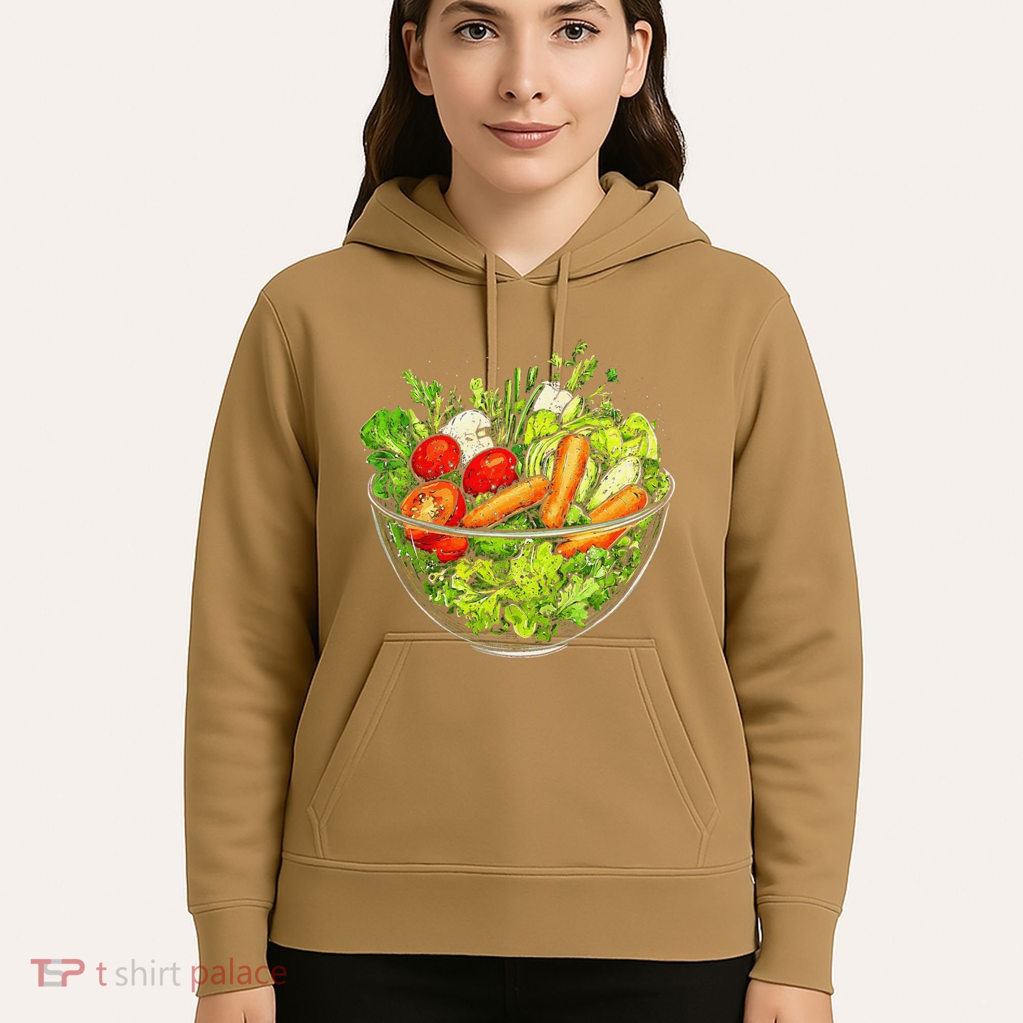 Saladkit Vegetable Motif Illustration Salad Kit Hoodie