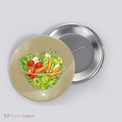 Saladkit Vegetable Motif Illustration Salad Kit Button