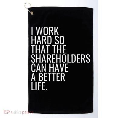 Shareholder Value Myth Funny Socialist Shareholder Activism Golf Towel