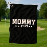 Sporty Varsity Mama EST 2026 Golf Towel thumb 1