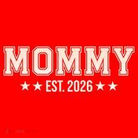 Sporty Varsity Mama EST 2026 Santa Hat thumb 1