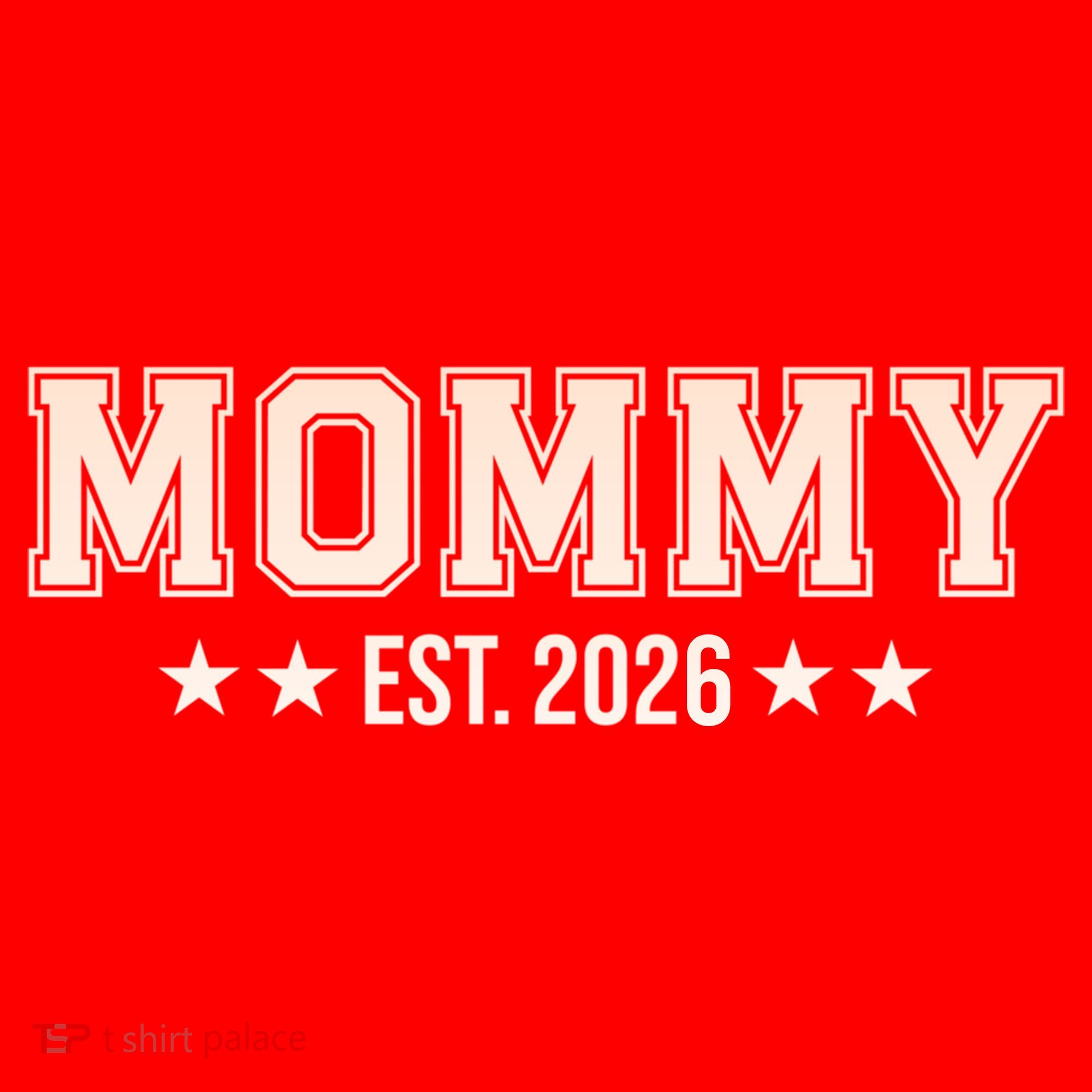Sporty Varsity Mama EST 2026 Santa Hat