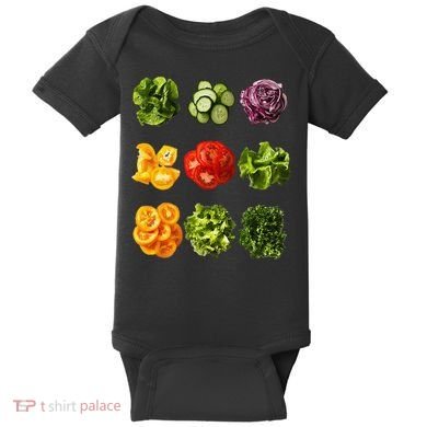 Saladkit Vegetable Motif Garden Saladkit Baby Bodysuit