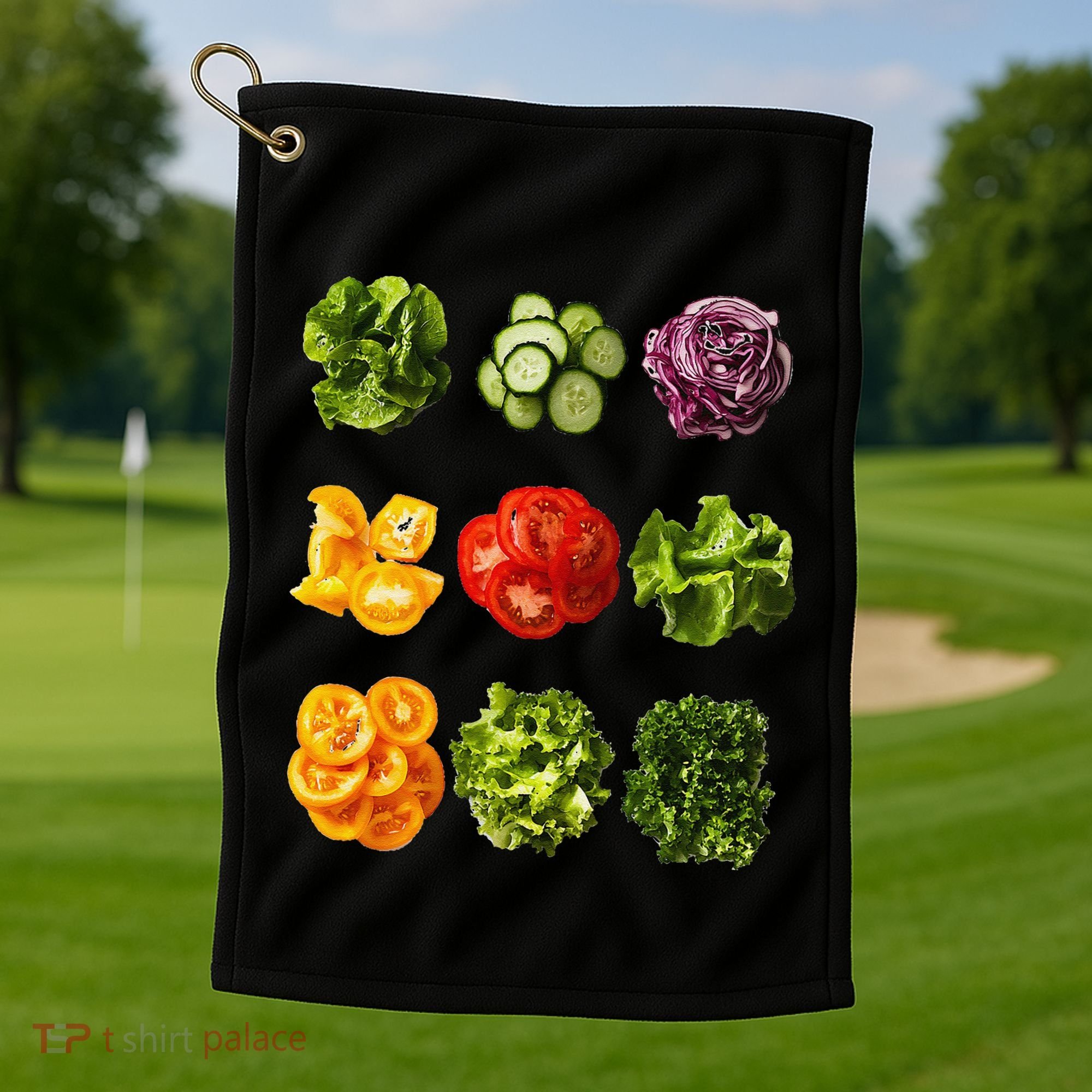 Saladkit Vegetable Motif Garden Saladkit Golf Towel