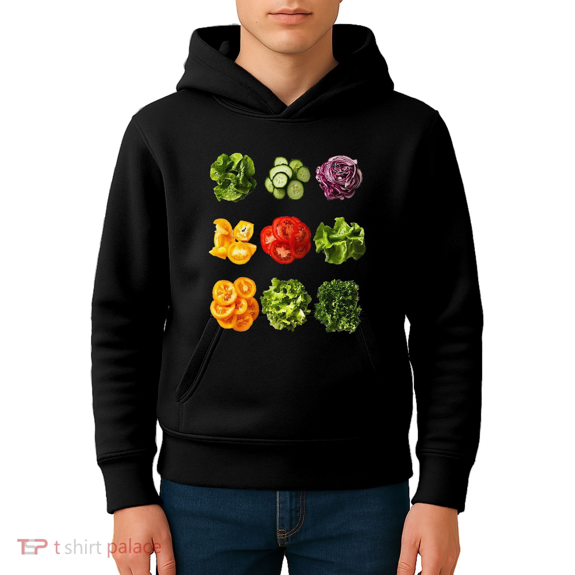 Saladkit Vegetable Motif Garden Saladkit Kids Hoodie