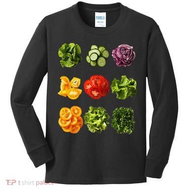 Saladkit Vegetable Motif Garden Saladkit Kids Long Sleeve Shirt