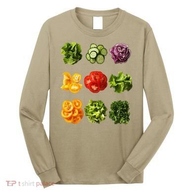 Saladkit Vegetable Motif Garden Saladkit Long Sleeve Shirt