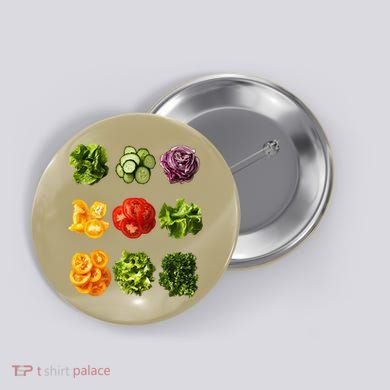 Saladkit Vegetable Motif Garden Saladkit Button