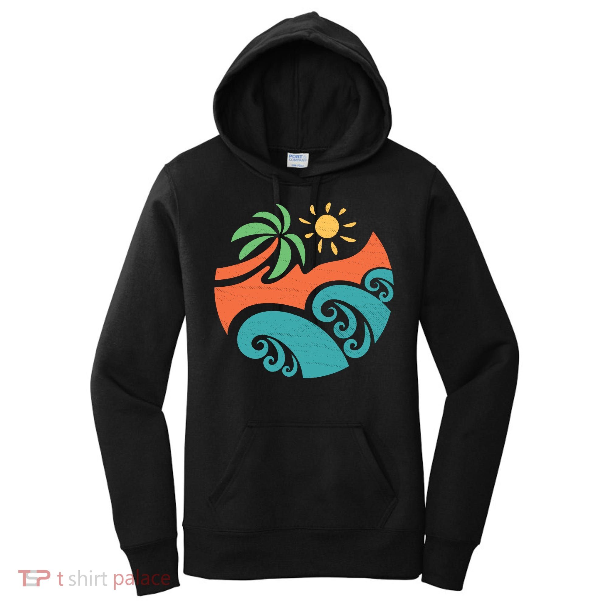 Summer Vacation Ocean Waves Women's Hoodie