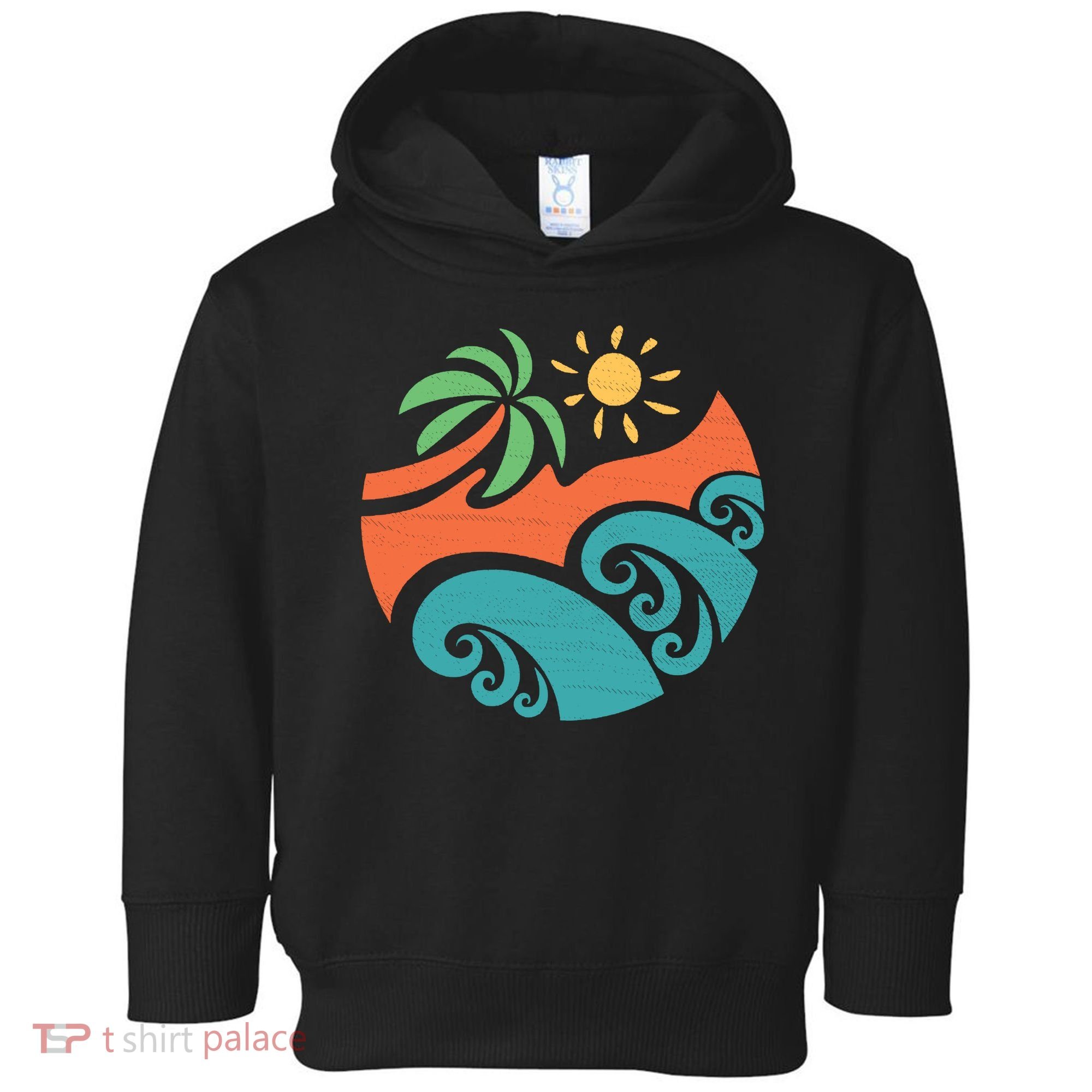 Summer Vacation Ocean Waves Toddler Hoodie