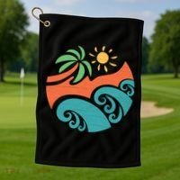 Summer Vacation Ocean Waves Golf Towel thumb 1
