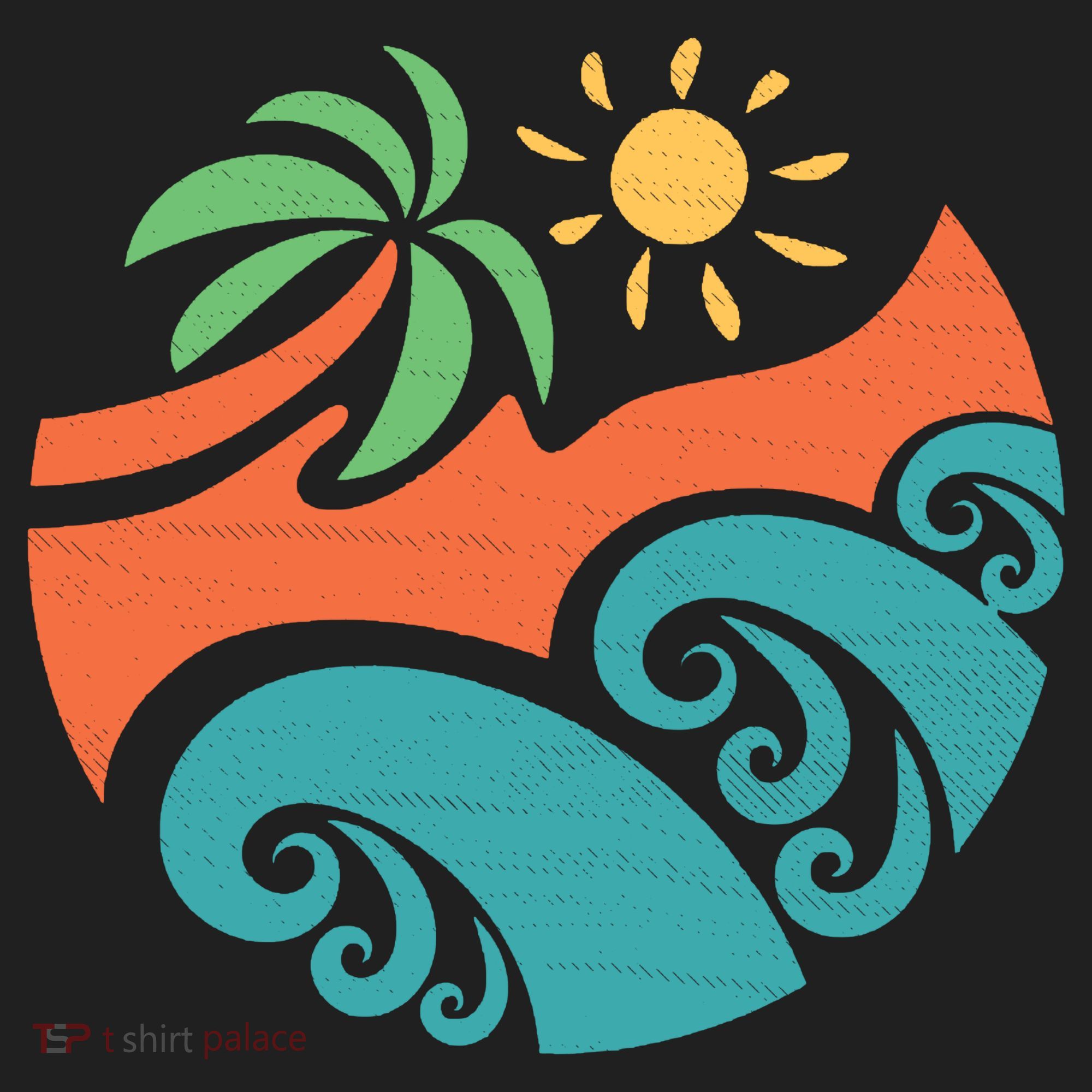 Summer Vacation Ocean Waves Golf Towel