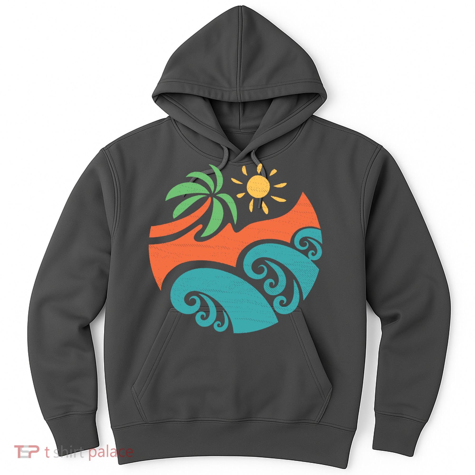 Summer Vacation Ocean Waves Hoodie